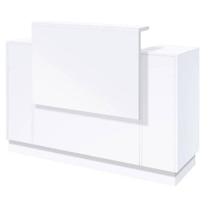 Tempo Reception Desk - White, Gray or Black White Front White Desk SalonSpaStore.com