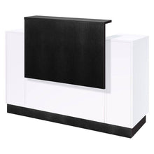 Tempo Reception Desk - White, Gray or Black Black Front White Desk SalonSpaStore.com