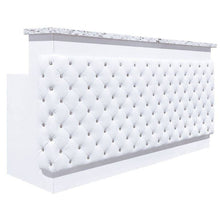 Valentino Lux Tufted Reception Desk Yes - 5ft (+$500) 5ft White SalonSpaStore.com