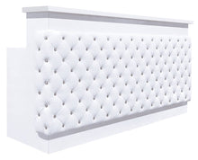 Valentino Lux Tufted Reception Desk No 5ft White SalonSpaStore.com