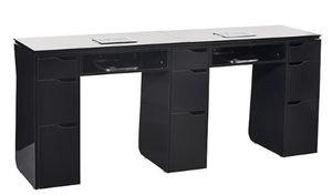 Vicki Double Manicure Table Piano Black Yes (+$700) SalonSpaStore.com