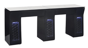 Vicki Double Manicure Table Piano Black No SalonSpaStore.com