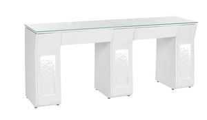 Vicki Double Manicure Table Gloss White No SalonSpaStore.com